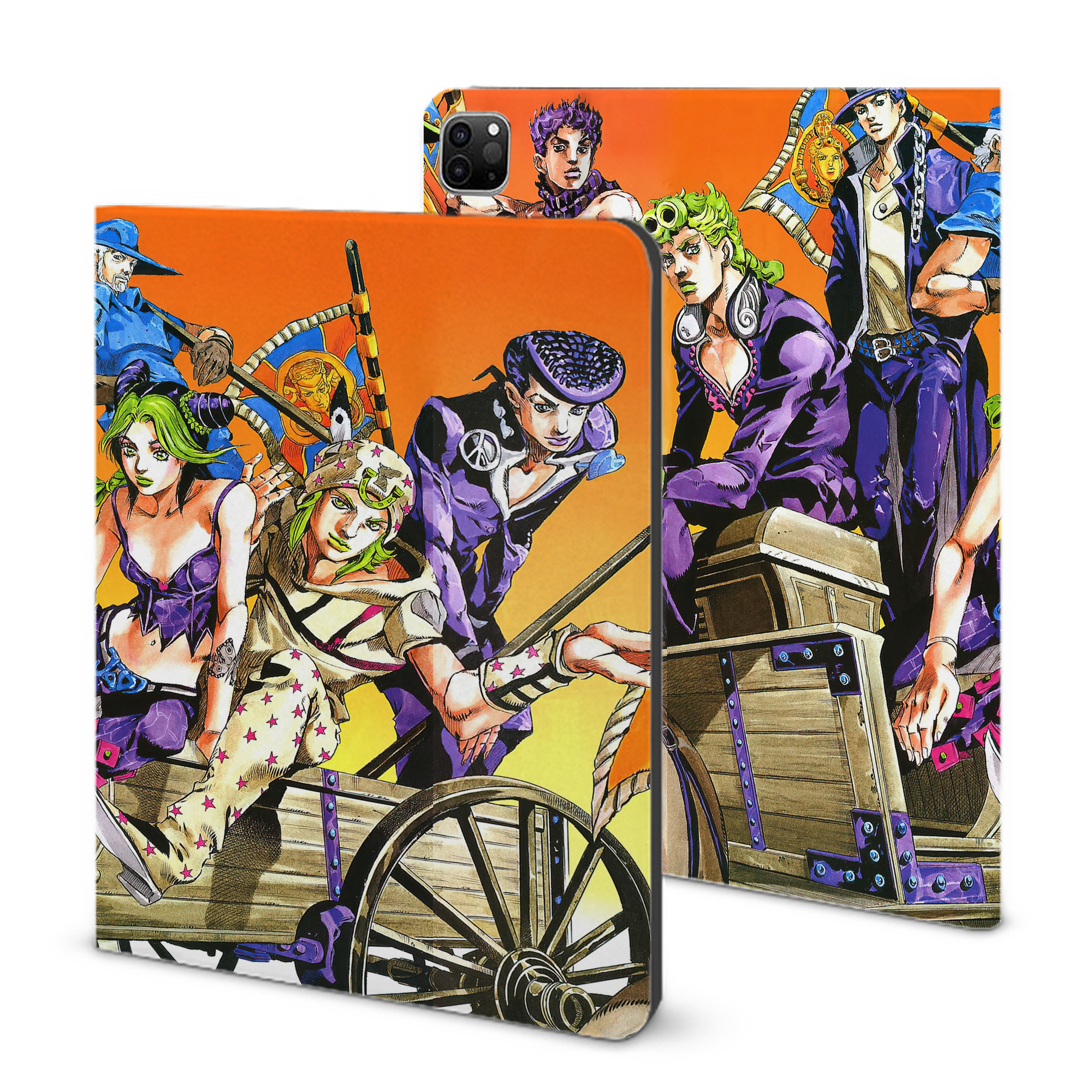 （画像用） ジョジョの奇妙な冒険 JoJo's Bizarre Adventure IPad ケース ブック型 PUレザー TPU 耐衝撃 軽量 薄型 ペン収納なし 全面保護 IPad 各モデル対応